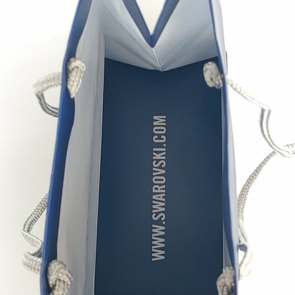 SWAROVSKI Crystal Shopper Tote Blue Bag Silver Rope Handle - Picture 4 of 4
